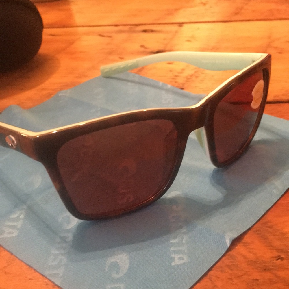 Costa shiny tortoise panga sunglasses polarized copper 580p lense NWT
